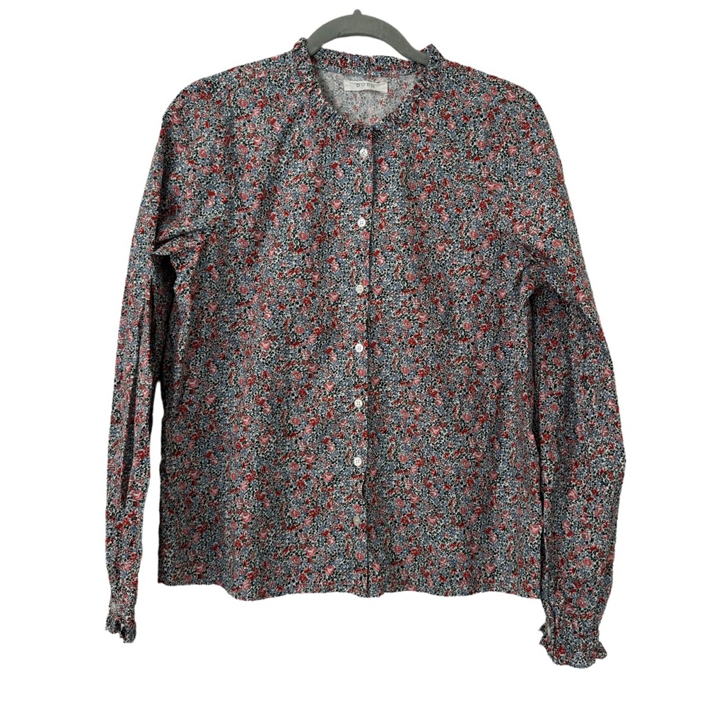 Doen Swan Button Down‎ Micro Floral Bohemian CottageCore Cotton Size M